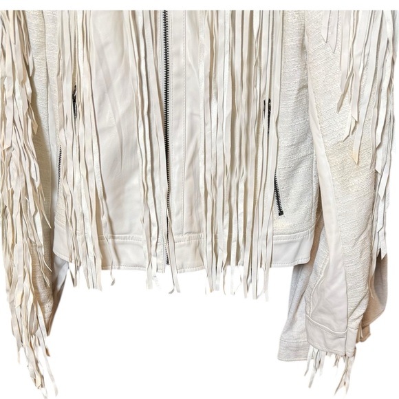 A.n.a Fringe Zip Front Jacket Cream XS - Picture 5 of 7